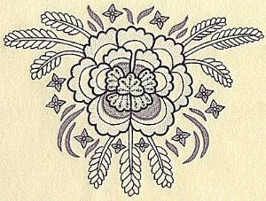 Picture of Flower With Wheat Machine Embroidery Design