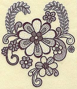 Picture of Flower Vines And Swirls Machine Embroidery Design