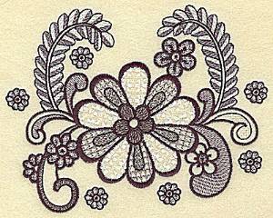 Picture of Flowers Vines And Swirls Machine Embroidery Design