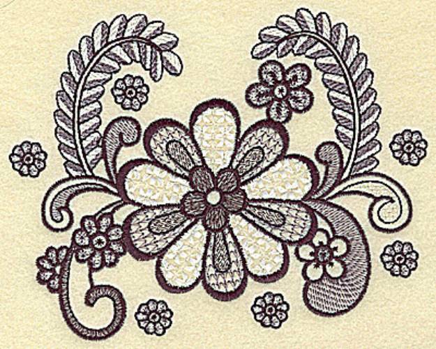 Picture of Flowers Vines And Swirls Machine Embroidery Design