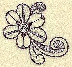 Picture of Flower And Swirls Machine Embroidery Design