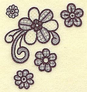 Picture of Blooms And Swirls Machine Embroidery Design