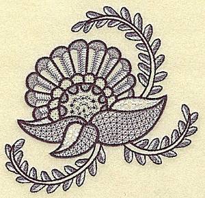 Picture of Flower And Vines Machine Embroidery Design