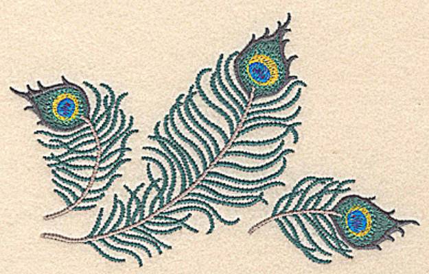 Picture of Feather Trio Machine Embroidery Design