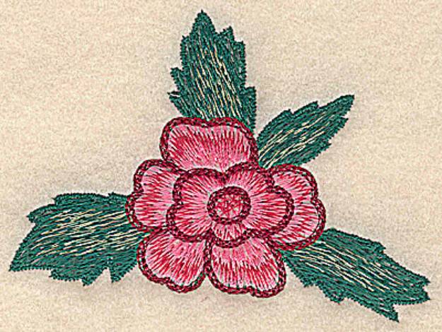 Picture of Flower And Leaves Machine Embroidery Design