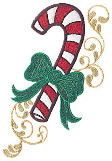 Picture of Candy Cane Applique Machine Embroidery Design