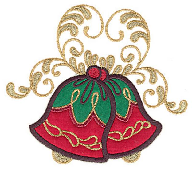 Picture of Christmas Bells Applique Machine Embroidery Design