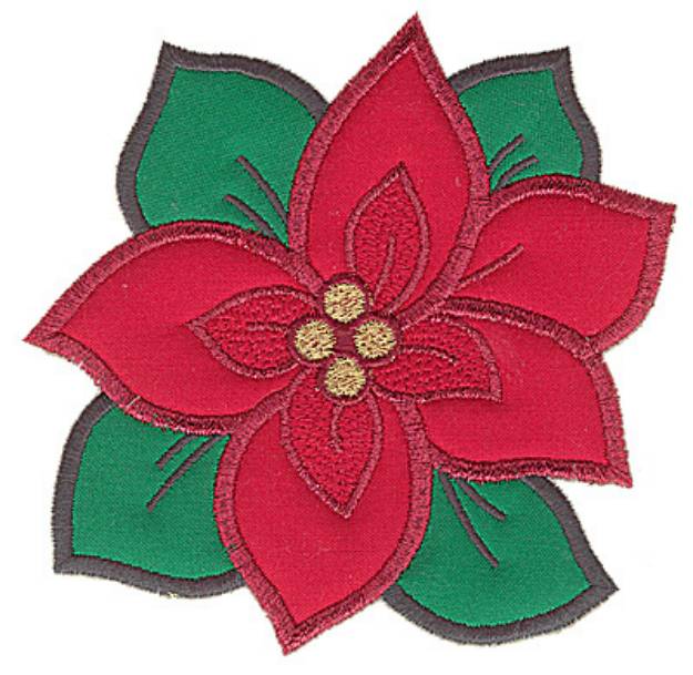 Picture of Poinsetta Applique Machine Embroidery Design