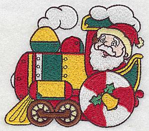 Picture of Christmas Train & Santa Machine Embroidery Design