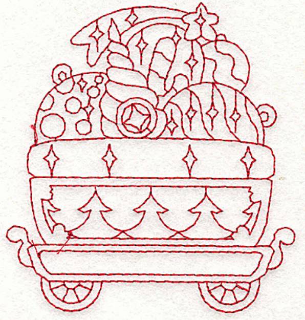 Picture of Redwork Ornaments Machine Embroidery Design