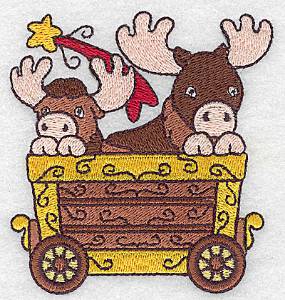 Picture of Reindeer & Train Machine Embroidery Design