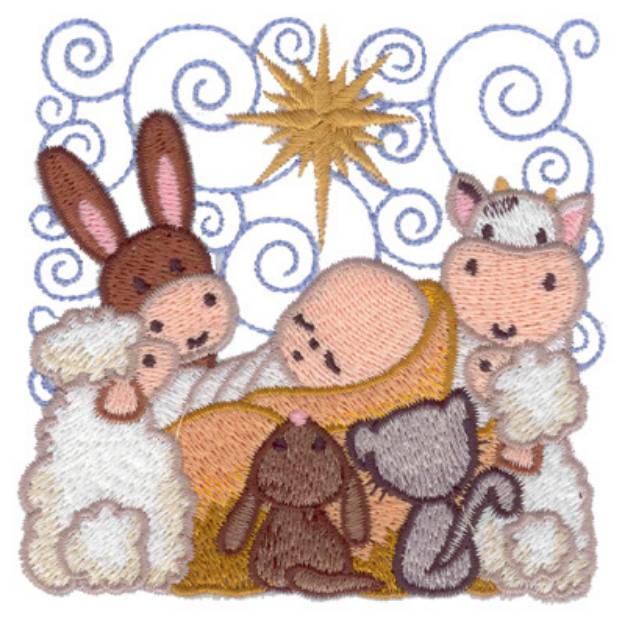 Picture of Nativity Jesus In Manger Machine Embroidery Design