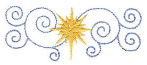 Picture of Christmas Star & Swirls Machine Embroidery Design