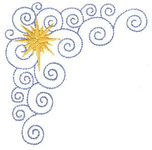 Picture of Christmas Star & Swirls Machine Embroidery Design
