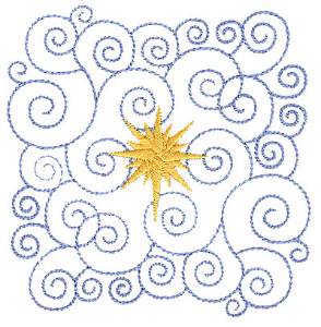 Picture of Christmas Stars & Swirls Machine Embroidery Design