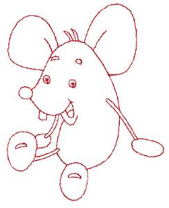 Picture of Mouse Redwork Machine Embroidery Design