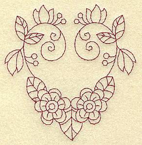 Picture of Heart Shaped Violets Machine Embroidery Design