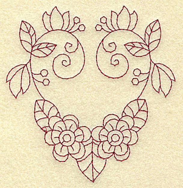 Picture of Heart Shaped Violets Machine Embroidery Design