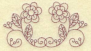 Picture of Fancy Floral Outline Machine Embroidery Design