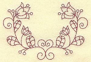 Picture of Embellished Tulips Machine Embroidery Design