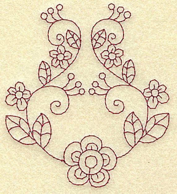 Picture of Fancy Violet Outline Machine Embroidery Design