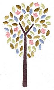 Picture of Pastel Blooms Tree Machine Embroidery Design