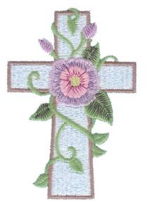 Picture of Floral Cross Machine Embroidery Design