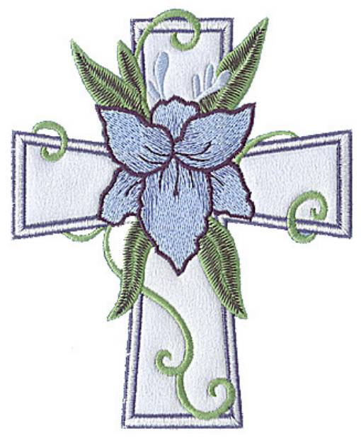 Picture of Floral Cross Applique Machine Embroidery Design