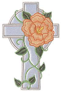 Picture of Hibiscus Applique Cross Machine Embroidery Design