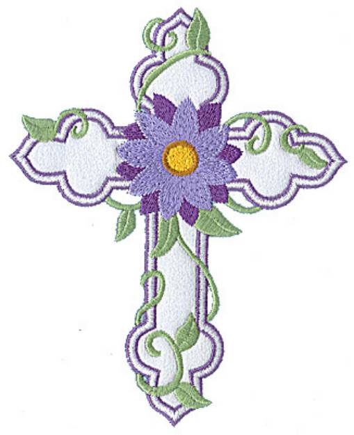 Picture of Mum  with Applique Cross Machine Embroidery Design