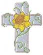 Picture of Daffodil Cross Applique Machine Embroidery Design