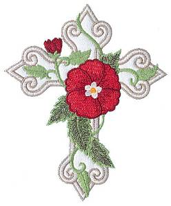 Picture of Poppy And Cross Applique Machine Embroidery Design