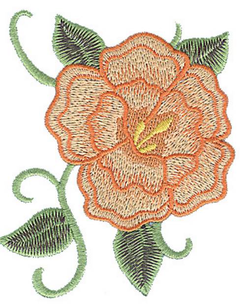 Picture of Peach Flower Machine Embroidery Design