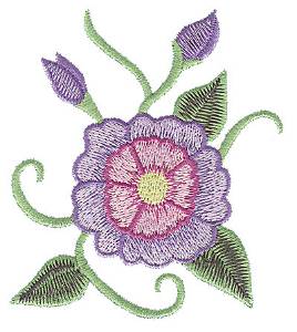 Picture of Mauve And Pink Flower Machine Embroidery Design