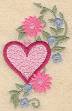 Picture of Flowered Heart Applique Machine Embroidery Design