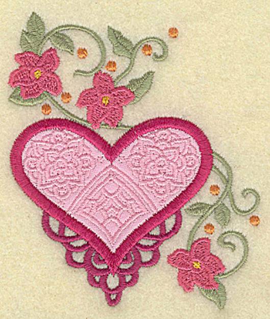 Picture of Fancy Heart Applique Machine Embroidery Design