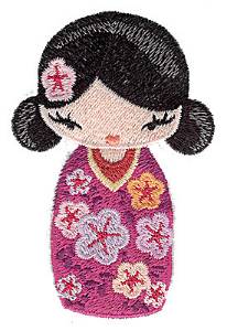 Picture of Japanese Kokeshi Doll Machine Embroidery Design