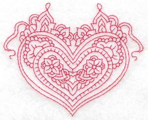 Picture of Flowered Heart Machine Embroidery Design