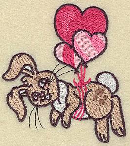 Picture of Balloons And  Bunny Machine Embroidery Design