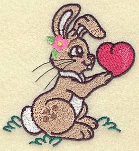 Picture of Bunny With Heart Machine Embroidery Design