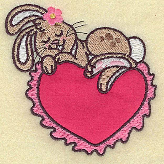 Picture of Bunny Sleeping Applique Machine Embroidery Design
