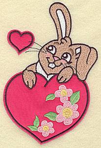 Picture of Resting Bunny Applique Machine Embroidery Design