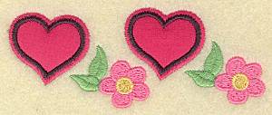 Picture of Floral Hearts Applique Machine Embroidery Design