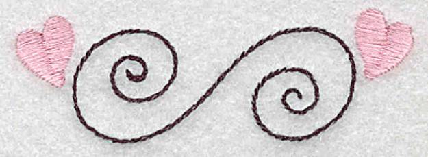 Picture of Hearts And Swirls Machine Embroidery Design
