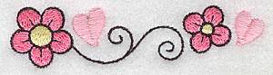 Picture of Floral Heart Swirls Machine Embroidery Design
