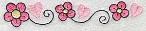 Picture of Heart And Flower Swirl Machine Embroidery Design