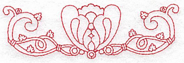 Picture of Redwork Tulip Border Machine Embroidery Design
