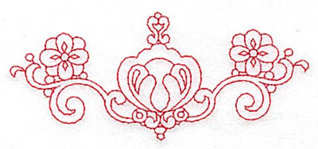 Picture of Elegant Redwork Border Machine Embroidery Design