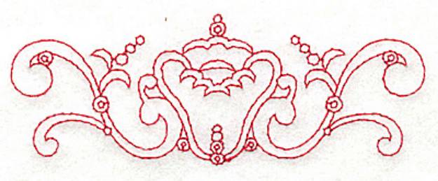 Picture of Redwork Flower Border Machine Embroidery Design