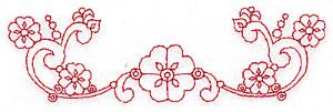 Picture of Floral Redwork Border Machine Embroidery Design